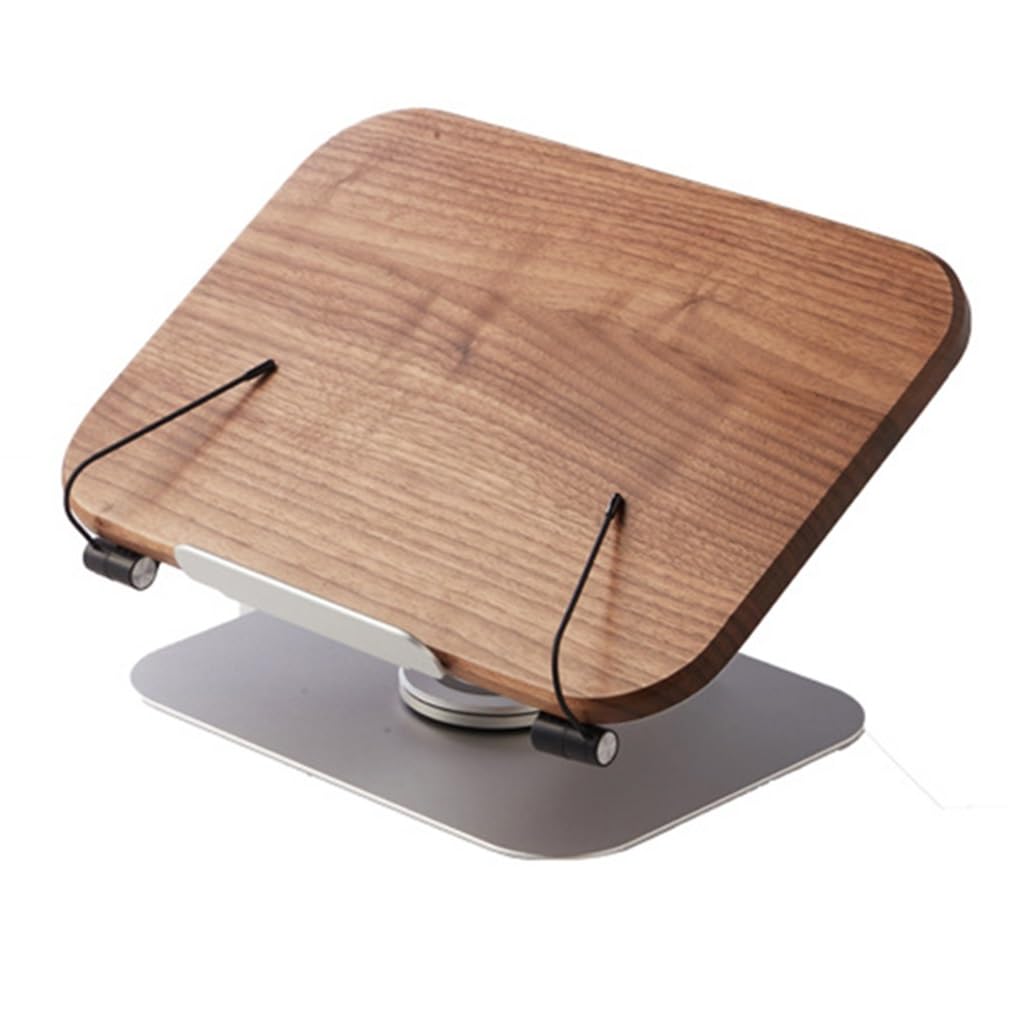 Leggio In Legno Pieghevole Con Base Girevole 360° - Supporto Per Libri, Tablet E Laptop, Regolabile Per Cucina, Ufficio E Studio - Foto 7