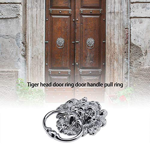 Create idea 15,8 cm / 6,22 Zoll Löwenkopf Kopf Klopfer Dekorativer Aluminium Klopfer Poliert Hellchrom Klassisches Antikdesign für Vordertüren und Hauptveranden Zubehör