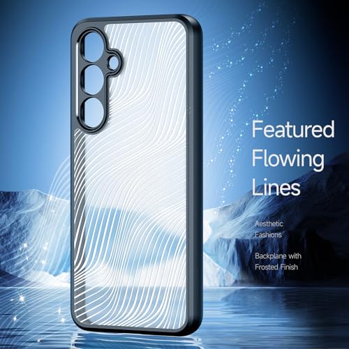 Image of INICIO Back Case Designed for Galaxy S24 FE, Military-Grade Protection, Translucent Slim Hybrid Back Cover for Samsung Galaxy S24 FE 6.7 inch, PC + TPU Matte Black