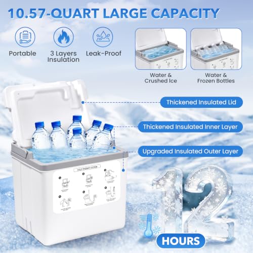 Cold Therapy Machine with Programmable Timer, Ice Machine for Knee After Surgery, Portable Ice Therapy Knee Replacement Recovery System, Ice Therapy Machine with Quiet Pump, Reduces Swelling, White - Image 3