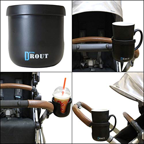 W4W Universal Stroller Cup Holder – Mega Strength Adjustable Clamp Fits On Any Bike, Walker, Wheel Chair, Car – Large Adjustable Drink Holder Fits Any Size Cup, Water Bottle, Can Etc. #TOP4