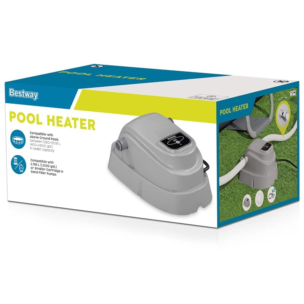 Poolheizung 58259 für Aufstellpools, erwärmt Poolwasser um 0,5-1,5°C pro Stunde, geeignet für 1520-17035 Liter, schafft eine komfortable Atmosphäre zum Schwimmen und Spielen.