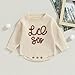Big Brother Little Brother Big Sister Little Sister Knit Sweater Onesie Sibling Matching Outfit Fall Winter Clothes (Lil Sis-Beige Apricot Onesie, 0-3 Months)