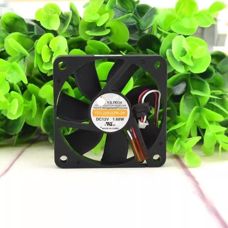 Ultra-Thin 6010 DC 12V Cooling Fan - FD1260107B-2R, 60mm x 10mm, 1.68W Heat Dissipation