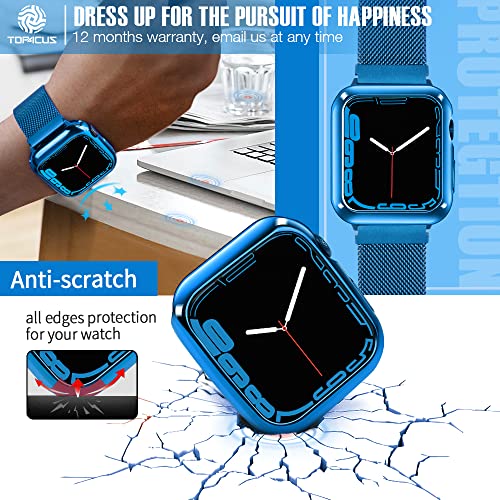 Top4Cus 42Mm Cover Environmental Soft Flexible Tpu Anti-Scratch Lightweight Protective 42Mm Iwatch Case Compatible With Apple Watch Series 8/7 Series 6/Se/5/4 Series 3/2/1 - Royal Blue #TOP4