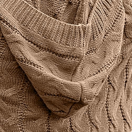 Angxiwan Strickjacke Strickjacke Gestreift Strickpullover Offene Feinstrickpullover Winter Herbst Dicke Strickmantel mit Taschen Flauschiger Langarm Damenstrickjacke Sweatshirt Damen Baumwolle