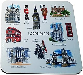 Artistic London Beverage Souvenir Coasters, Set of 4 Coasters! Artistique! / Künstlerisch! / Artistico! / artístico! Dessous de verre! / Untersetzer! / Coasters! / Posavasos!