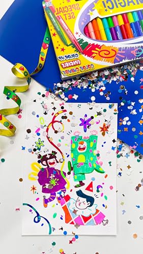 Miniatura 8 de Carioca Rotuladores Mágicos Caja De 30 Rotuladores Mágicos Rotulador Magink Incluido En El Pack Que Permite Conseguir Dos Colores O Borrarlos Punta Maxi Ø 6 Mm 30 Piezas