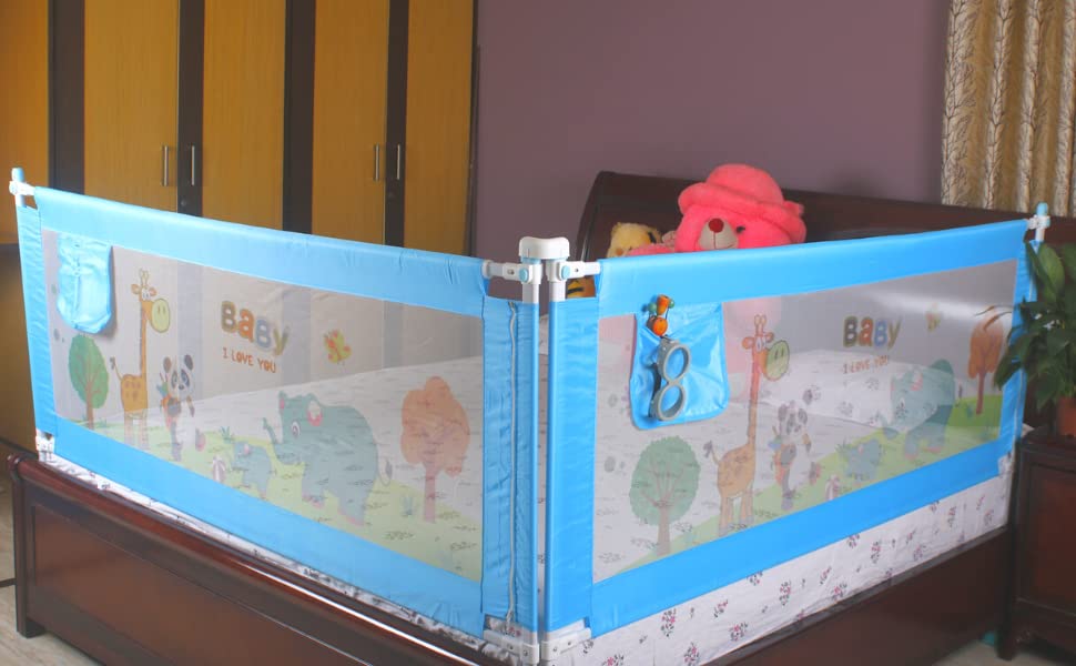 Image of VIC Kid Adjustable Baby Bedrail Guard Bed Fence (Pack of 2, 1.8 Baby 143,1.5 Baby 143)