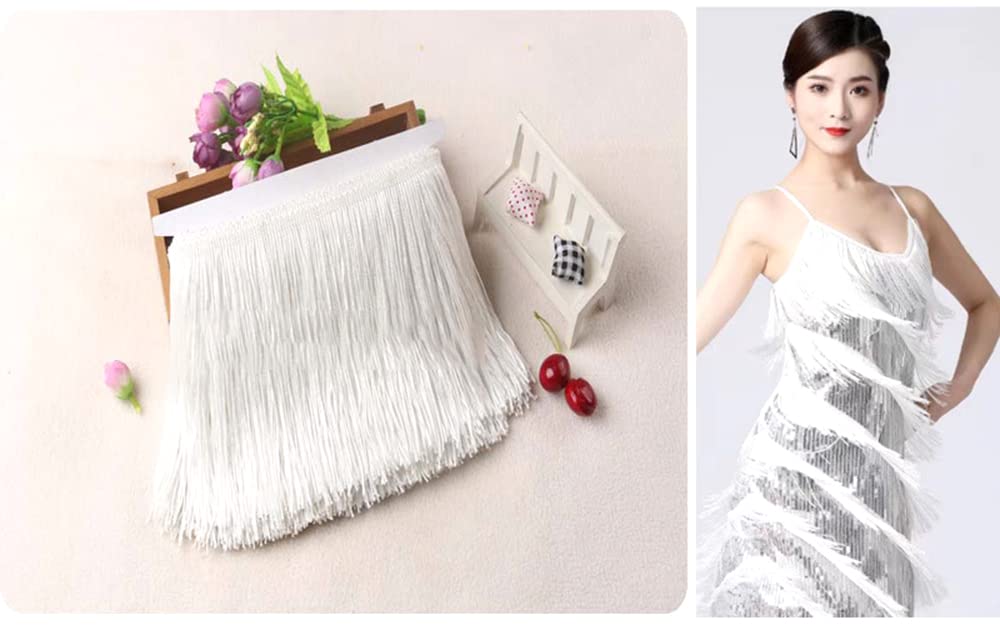20 cm x 2 m fringe border, fringe tape, decorative ribbon, dance fringe, cut fringe, silk tassel - Image 2