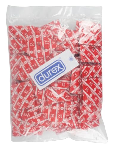 London Red Kondome – Rote Kondome mit Erdbeergeschmack & mit Silikongleitgel befeuchtet – 100er Großpackung (1 x 100 Stück)