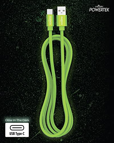 Liquipel Usb Type C Cable 5Ft, Usb A 2.0 To Usb-C Fast Charger Extra Long Durable, Glow Cables (Green) #TOP2