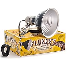 مصباح Flukers Repta-Clamp، مصباح مشبك عالي التحمل لخزانات الزواحف وأحواضها الزجاجية، معتمد من UL/CUL، رائع للاستلقاء مع الزواحف، بحد أقصى 75 وات مع مفتاح تشغيل/إيقاف، 5.5 بوصة