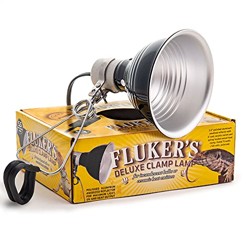 Fluker's Repta-Clamp Lamp, Heavy Duty Clamp Light For Reptile Tanks and Terrariums, UL/CUL Approved, Great for Reptile Basking, 75-Watt Maximum with On/Off Switch, 5.5" by Fluker's - Used condition - US$16.45