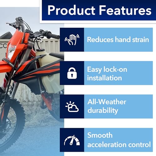 2pcs Lock-on Grips 7/8”Handlebar Handle for Motorcycle, Black Half Waffle Lock On Grips KLX300/300R, CRF250F/300L, YZ250F/450F, DRZ400, TW200, YFZ450, SXF, EXC, WR, KXF, RM, RMZ, TC, TE, MX/Enduro - Thumbnail 6