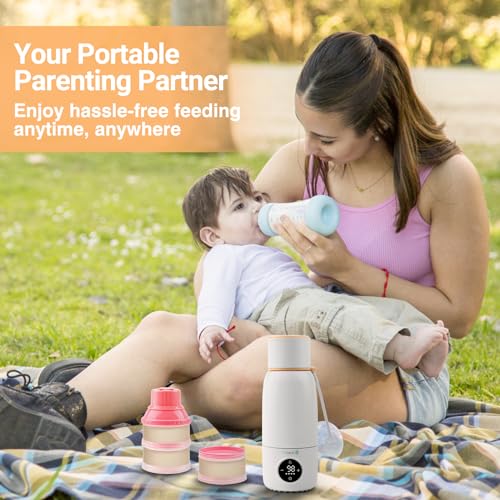Portable Bottle Warmer for Travel - 17oz 12H Baby Bottle Milk Warmer, Fast Heat Travel Bottle Warmer for Breastmilk, USB Calentador De Biberones on The Go, Wireless Car Bottle Water Warmer - Thumbnail 7