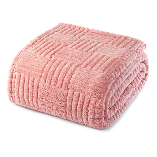 Whale Flotilla Lightweight Fleece Queen Size Blanket for Bed, Pink