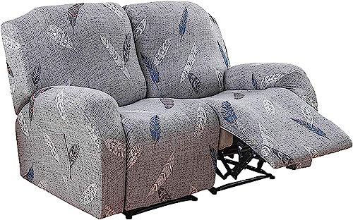 1/2/3 Seater Recliner Sofa Seat Covers Fabric Stretchy 4/6/8-Pieces Couch Slipcover Armchair Cover Non-Slip Furniture Protector, Elastic Spandex Soft Recliner Chair Protectors with Side Pocket ( Color