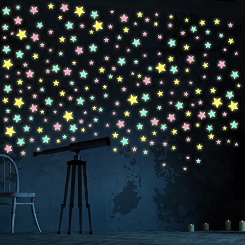 Colorful Glow In The Dark Luminous Stars Fluorescent Noctilucent Plastic Wall Decorations Stickers Mural Decal For Bedroom Kids Girl Baby Room Art Home Ceiling Decor (498 Pieces) #TOP4
