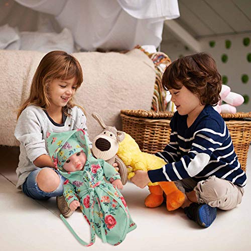 Baby Toys, 10 Inch Reborn Baby Dolls For 2-5 Year Old, Realistic Girl Doll For Kids, Soft Vinyl Body, Educational Toys For Kids 5-7, Home Room Decor, Birthday Gifts, Cool Stuff For Your Room (Green) #TOP4