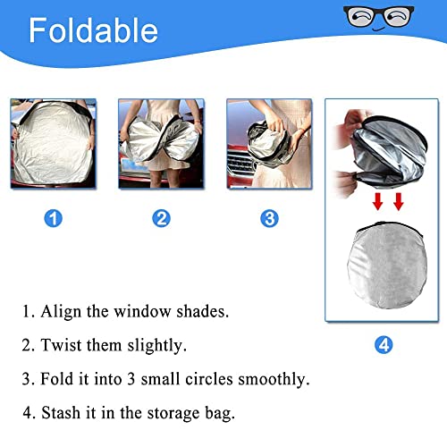 Windshield Sun Shade 300T+Cartoon Eye, Total Blackout Fabric, Foldable Car Front Window Sun Shade To Block Uv Ray & Keep Your Vehicle Cool, Sun Visor Protector For Sedans Suv Truck #TOP7