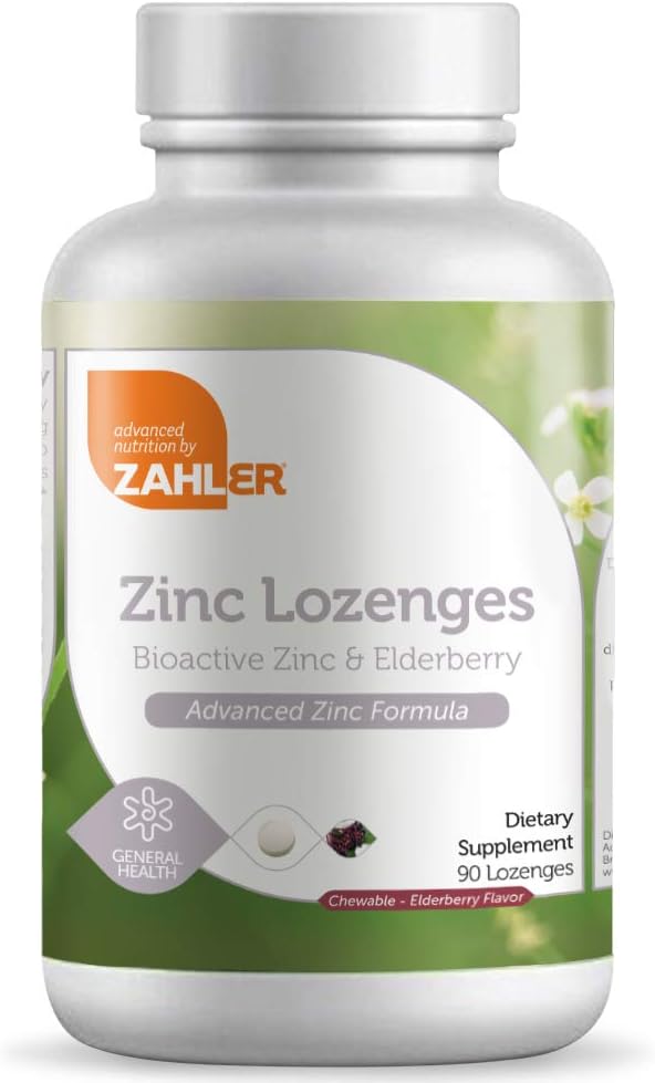 Buy Zahler Zinc Lozenges with Elderberry, 25mg Chewable Zinc Tablets