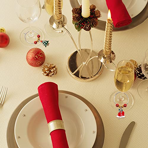 Wonlex Christmas Wine Glass Charms Set Of 12, Tags Identification, Wine Charm Rings Beaded For Stem Glasses, Wine Glass Tags For Bachelorette Tasting Party, Xmas Theme Drink Markers (Christmas 01) #TOP2