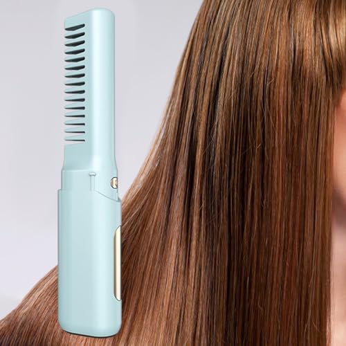 Cepillo Alisador de Pelo Portátil con Carga USB Azul miniatura 6