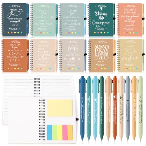 Carnet religieux à spirale Kosiz avec notes et stylo pour église