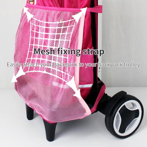 Image of Mesh Fixing Strap for Easy Fastening Backpack to Luggage Handle - Bag Accessory for Securely Attaching Shoulder Bag and Trolley Strap with Plastic Buckle