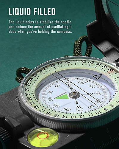 image for Eyeskey Tactical Survival Compass with Lanyard & Pouch | Waterproof & 