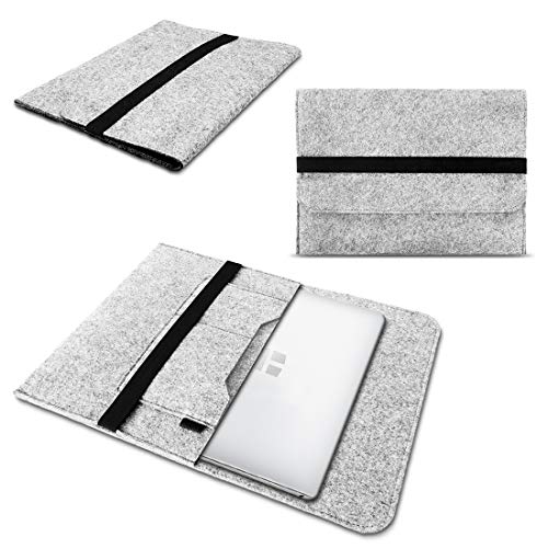NAUC Trekstor Primebook C13 / P14 / P13 / P14B Tasche Hülle Filz Sleeve Hülle Schutzhülle Notebook Cover, Farben:Hell Grau