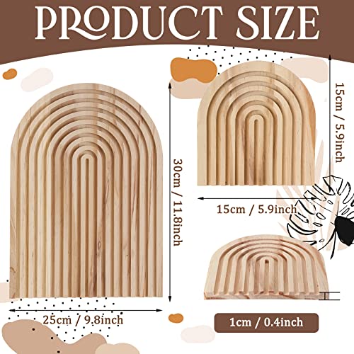 2 Pcs Decorative Wood Cutting Board Wooden Board Rainbow Shaped Wood Serving Board Boho Cutting Board Decor Serving Trays For Home Kitchen Decoration (11.81 X 9.84 Inch, 5.91 X 5.91 Inch, Pine) #TOP3