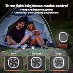 Camping Fan - 20000mAh Battery Powered Fan Rechargeable with LED Lantern - Portable Outdoor Tent Fans with Hanging Hook 4 Speeds Wind Remote Control, Black and Orange - Image 6