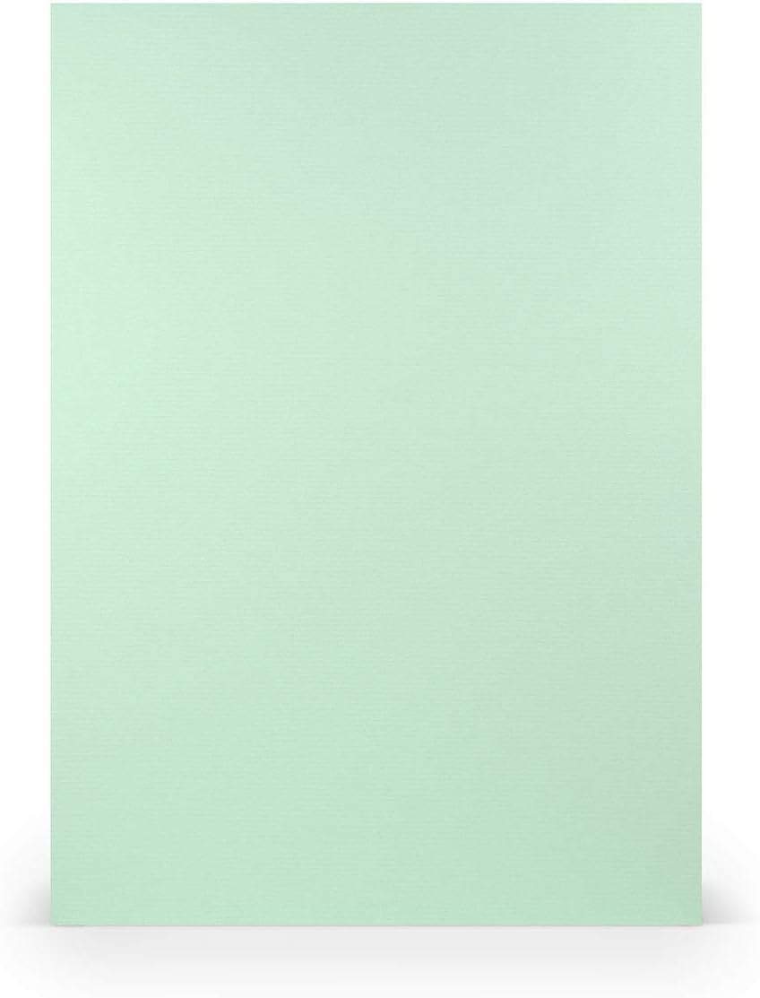 PAPERADO 25 x Coloured Paper DIN A4 – Mint Ribbed Green 160 g/m² Paper Sheets – Craft Paper in 29.7 x 21 cm Painting, Crafts & Printing