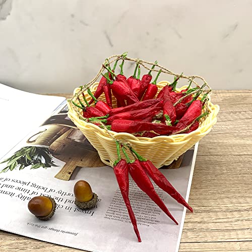 DHER Chili Dekoration Gemüse künstlicher Gemüse Zopf künstliches Gemüse Künstlicher Gemüsekranz für Zuhause, Küche, Garten, Innendekoration, realistische gefälschte Gemüsedekoration (#1)