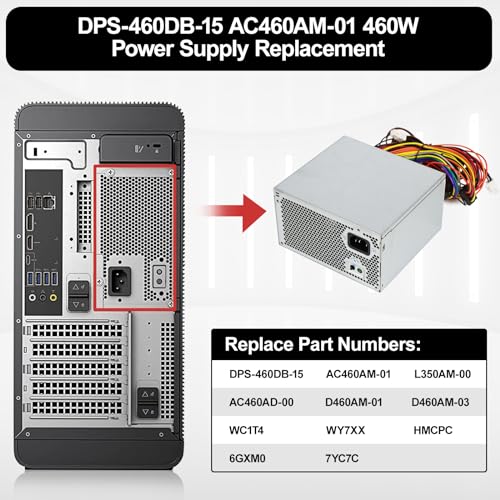 Fuente de alimentación LXun 460W compatible con Dell XPS miniatura 3