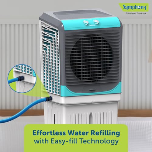 Image of Symphony Maxwind 80XL+ Desert Air Cooler | CFD Technology | 3-Side Honeycomb Pads | 80L | Easy-Fill | Powerful Air Throw | Easy Mobility | 1Year Warranty