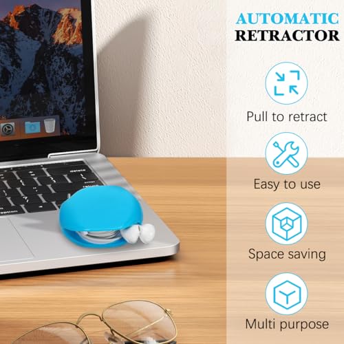 Image of 4 Pack Automatic Roll Earphone Cable Cord Winder Wrap Headphone Holder Retractable Cord Organizer for USB Cables, Headphone Cable, Data Charging Cable Tangle