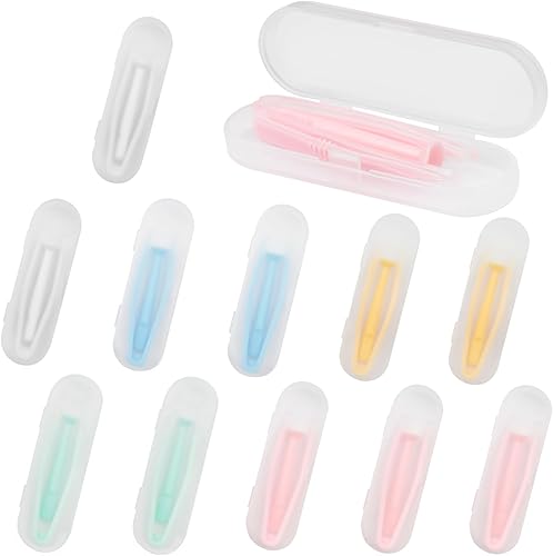 Juego de herramientas de aplicador y removedor de lentes de contacto colorido portátil - Kit de pinzas de punta suave con estuche para lentes duras