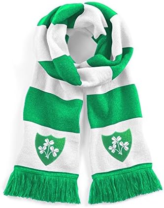 Old School FootballRetro Republic of Ireland 1970s Traditional Football Scarf Embroidered Logo