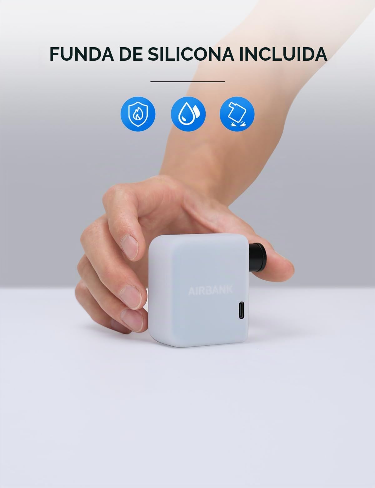 AIRBANK Bomba de Aire de Pocket para Bicicleta, Bomba eléctrica de Bicicleta, Mini compresor de batería, 97 Gramos, 100 PSI, pequeña Bomba de Bicicleta, para Todas Las Bicicletas