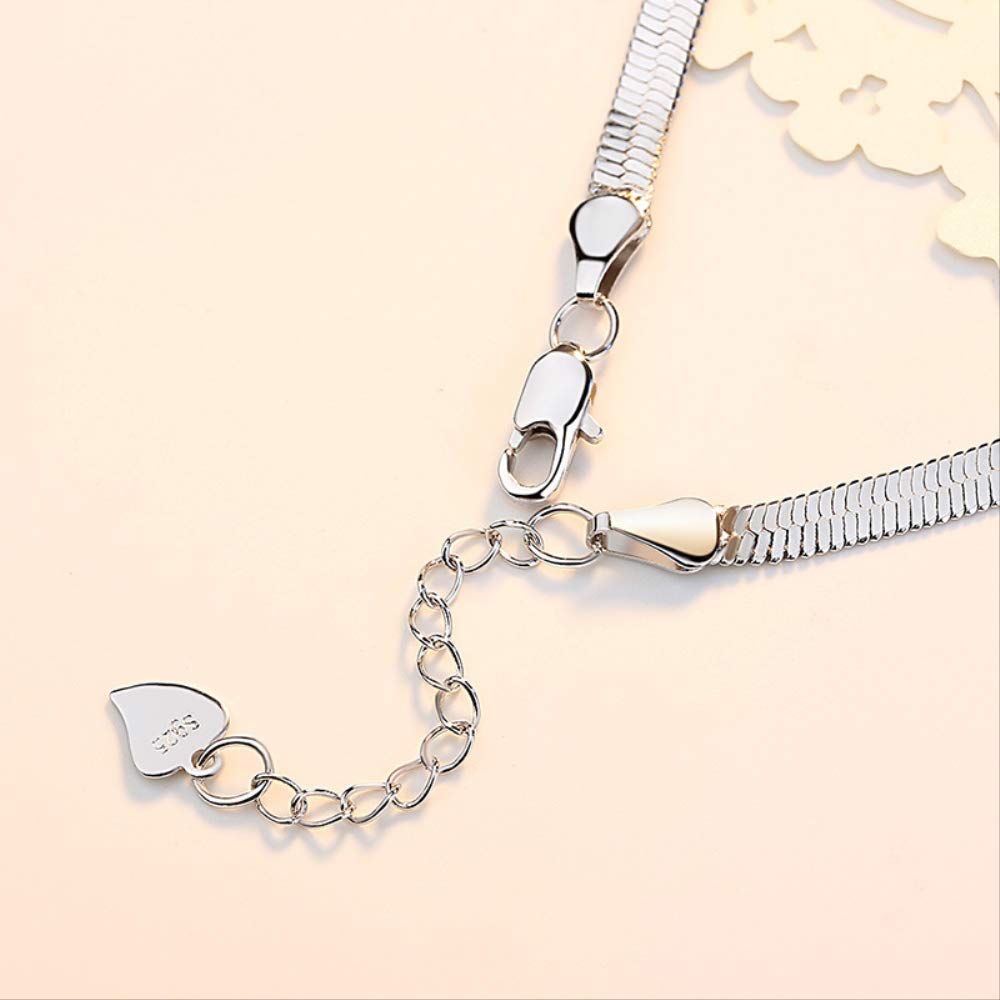 Joyería Pulsera de cadena de serpiente de plata esterlina 925 para mujer Cierre de langosta Brazaletes anchos extendidos