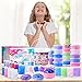 Crystal Unicorn Slime Kit for Girls 4-12, All-in-one Set Butter Slime,Glimmer Crunchy Slime, Galaxy Slime,Foam and Jelly Beans Slime Suitable for Kids Education, Party Favors and Birthday Gifts