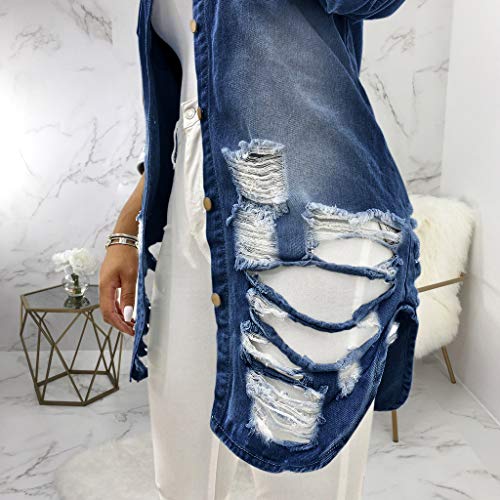 Women Long Sleeve Denim Jacket Oversized Lapel Button Up Shacket Casual Boyfriend Western Trucker Jean Jackets3