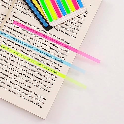 Kit 2 Adesivo Marcador De Linhas, Marca Páginas Colorido, Bloco Adesivo Para Sublinhar Textos, 320 F