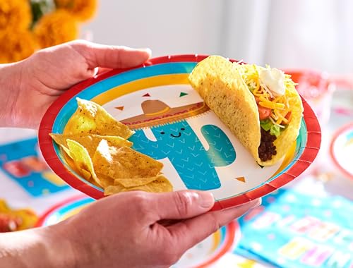 Image of American Greetings 36-Count Paper Dinner Plates, Fiesta Party Supplies
