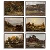 FYARTKJ 6Pcs Autumn Landscape Wall Art Vintage Farmhouse Fall Nature Wilderness Illustrations Wall Decor Prints French Country Neutral Aesthetic Posters Rustic CottageCore Decoration Unframed