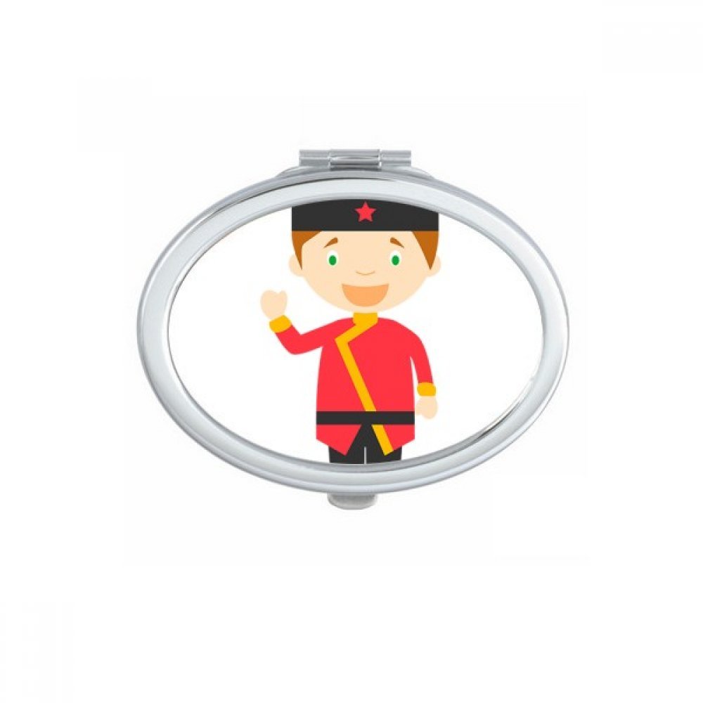 Miroir de poche ovale compact petit miroir à la main portable