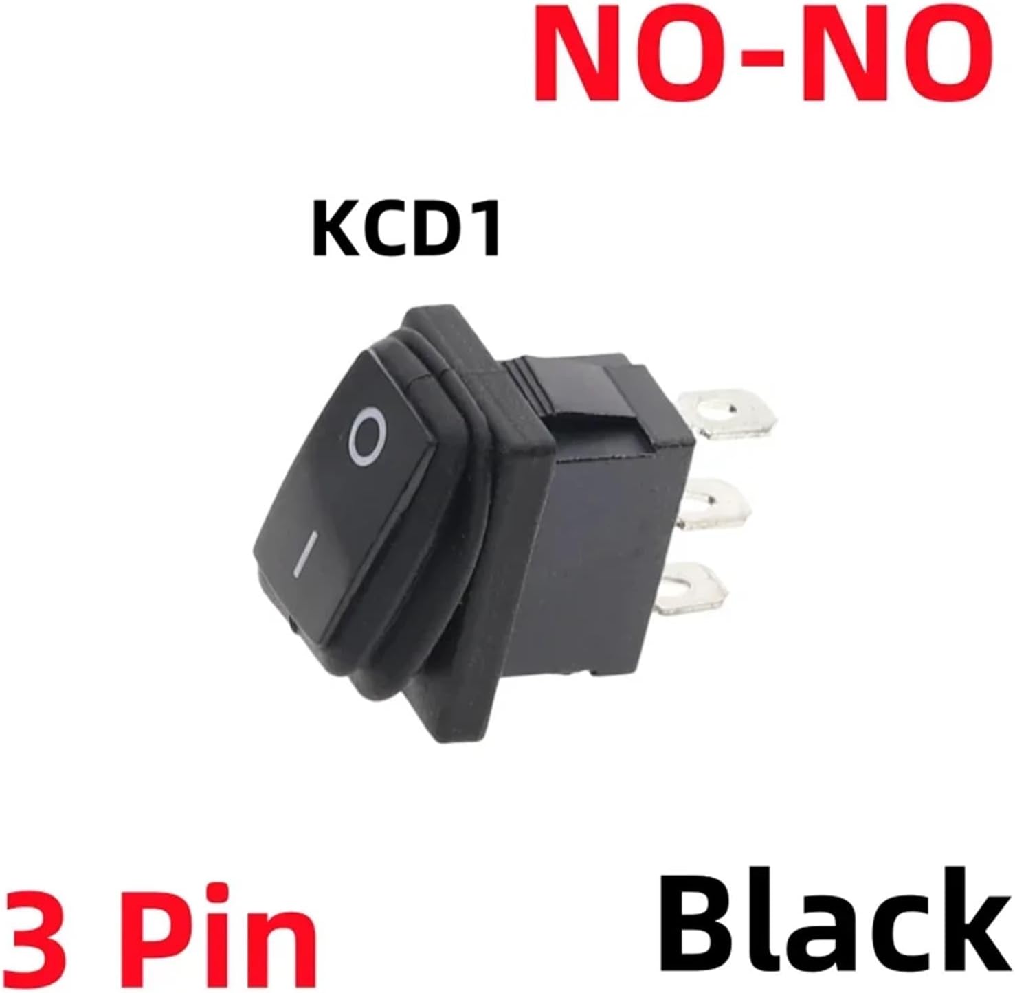 KCD1 Switch 10A / 250V 3PIN 12V / 220V Button Switch Rocker Boat Type Switch ON-Off ON-ON 1Pcs(Black,12-24V (ON-Off))